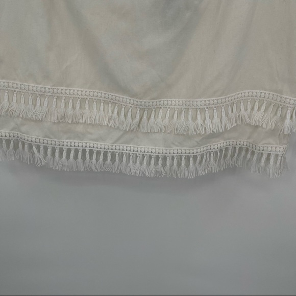 Lulu’s women’s cream NWT fringe mini skirt size XL Lined Back Zip Ramie/cotton - Picture 5 of 7